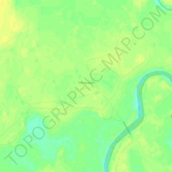 Топографическая карта Чечкино, высота, рельеф
