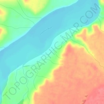 Топографическая карта Fleuve Churchill, высота, рельеф