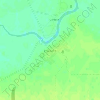 Топографическая карта Романов, высота, рельеф