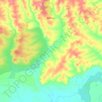 Топографическая карта Калтаса, высота, рельеф