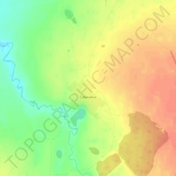 Топографическая карта Сабакайка, высота, рельеф