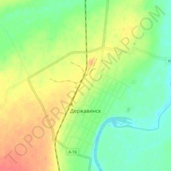 Топографическая карта Державинск, высота, рельеф
