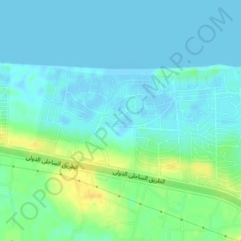 Топографическая карта Amwaj, высота, рельеф