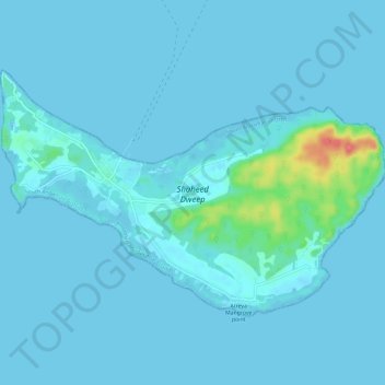 Топографическая карта Neil Island, высота, рельеф