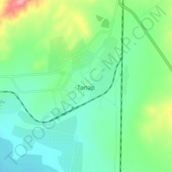 Топографическая карта Топар, высота, рельеф