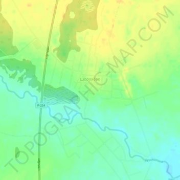 Топографическая карта Шорохово, высота, рельеф