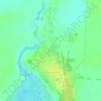 Топографическая карта Натальино, высота, рельеф