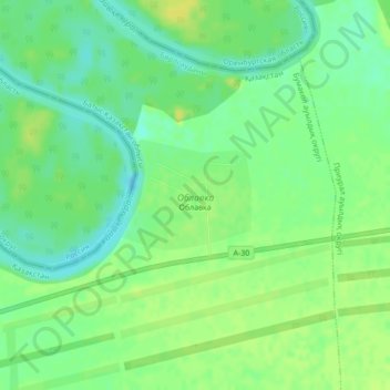 Топографическая карта Облавка, высота, рельеф