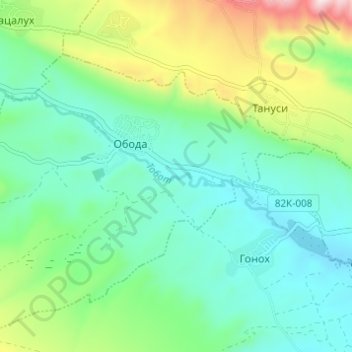 Топографическая карта Тобот, высота, рельеф