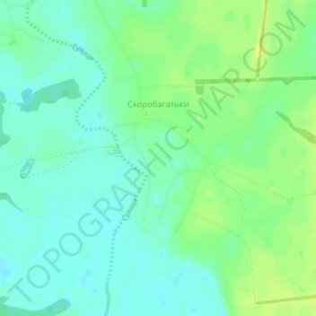 Топографическая карта Скоробагатки, высота, рельеф
