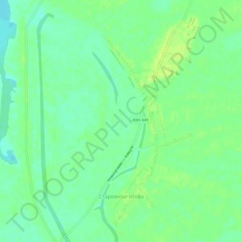 Топографическая карта Староянзигитово, высота, рельеф
