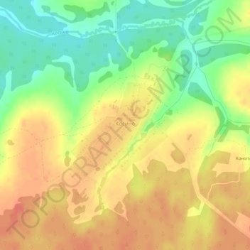Топографическая карта Косино, высота, рельеф