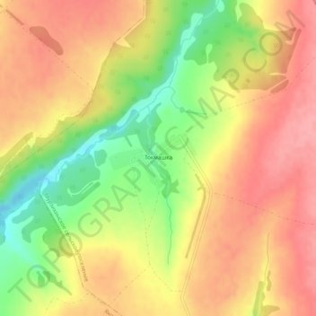 Топографическая карта Токмашка, высота, рельеф