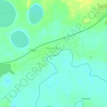Топографическая карта Тушнолобово, высота, рельеф
