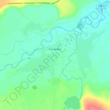 Топографическая карта Сычёвка, высота, рельеф