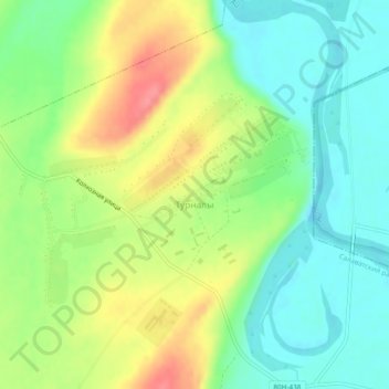 Топографическая карта Турналы, высота, рельеф