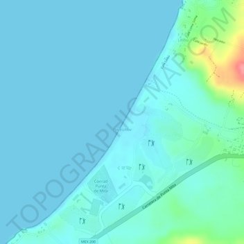 Топографическая карта Playa Litibu, высота, рельеф