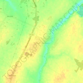 Топографическая карта Малое Коробино, высота, рельеф
