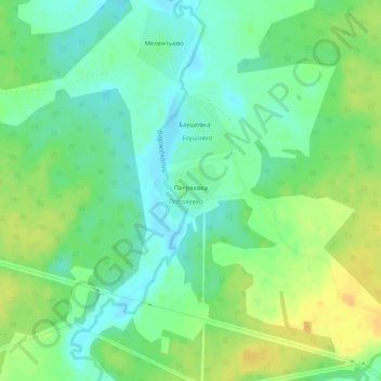 Топографическая карта Петряевка, высота, рельеф