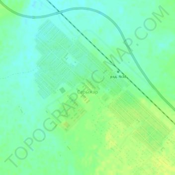 Топографическая карта Сарыжар, высота, рельеф