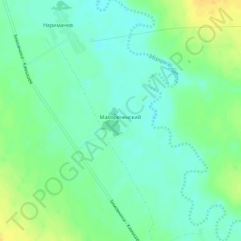 Топографическая карта Малореченский, высота, рельеф