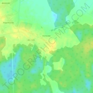 Топографическая карта Гостенево, высота, рельеф