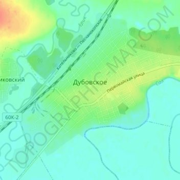Топографическая карта Дубовское, высота, рельеф