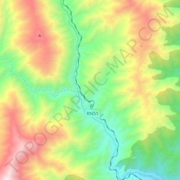 Топографическая карта Río Toro, высота, рельеф