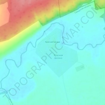 Топографическая карта Красная Багана, высота, рельеф
