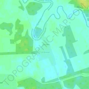 Топографическая карта Сосенки, высота, рельеф