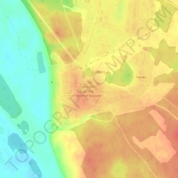 Топографическая карта Чистое Борское, высота, рельеф