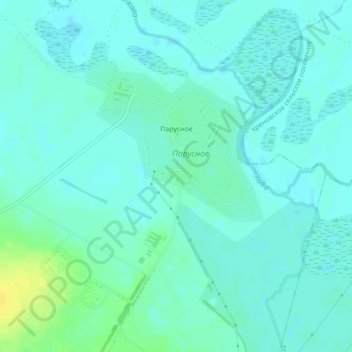 Топографическая карта Парусное, высота, рельеф