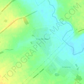 Топографическая карта Татарский Кабан, высота, рельеф