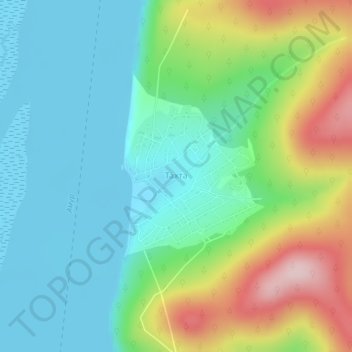 Топографическая карта Тахта, высота, рельеф