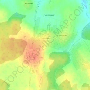 Топографическая карта Можайское, высота, рельеф