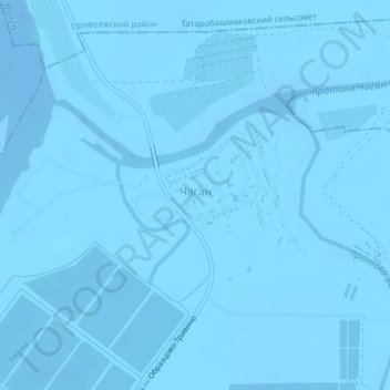 Топографическая карта Чаган, высота, рельеф