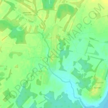 Топографическая карта Коробово, высота, рельеф