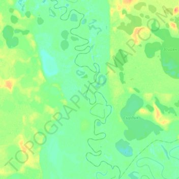 Топографическая карта Балыктах, высота, рельеф