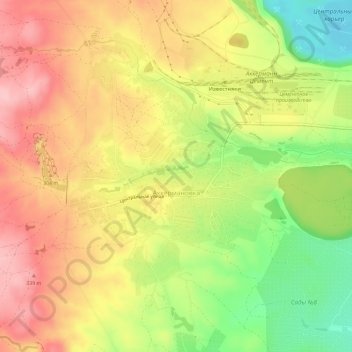 Топографическая карта Аккермановка, высота, рельеф