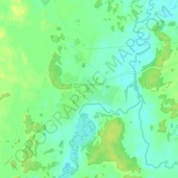 Топографическая карта Кулундинский, высота, рельеф