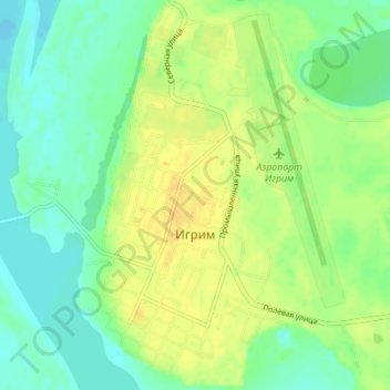 Топографическая карта Игрим, высота, рельеф
