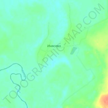 Топографическая карта Инясево, высота, рельеф