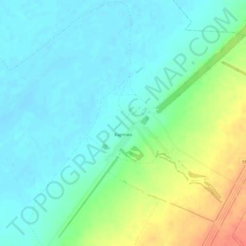 Топографическая карта Картово, высота, рельеф