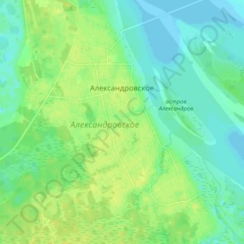 Топографическая карта Александровское, высота, рельеф