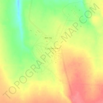 Топографическая карта Сухоречка, высота, рельеф