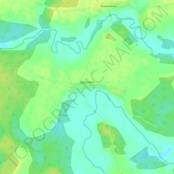 Топографическая карта Дурулино, высота, рельеф