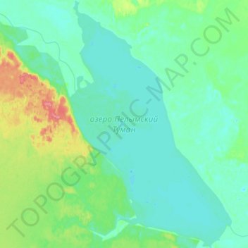 Топографическая карта озеро Пелымский Туман, высота, рельеф