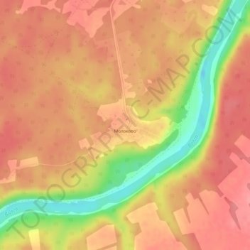 Топографическая карта Молоково, высота, рельеф