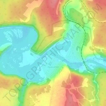 Топографическая карта Аракаево, высота, рельеф