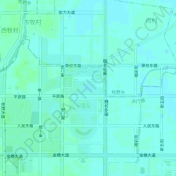 Топографическая карта 和谐公园, высота, рельеф